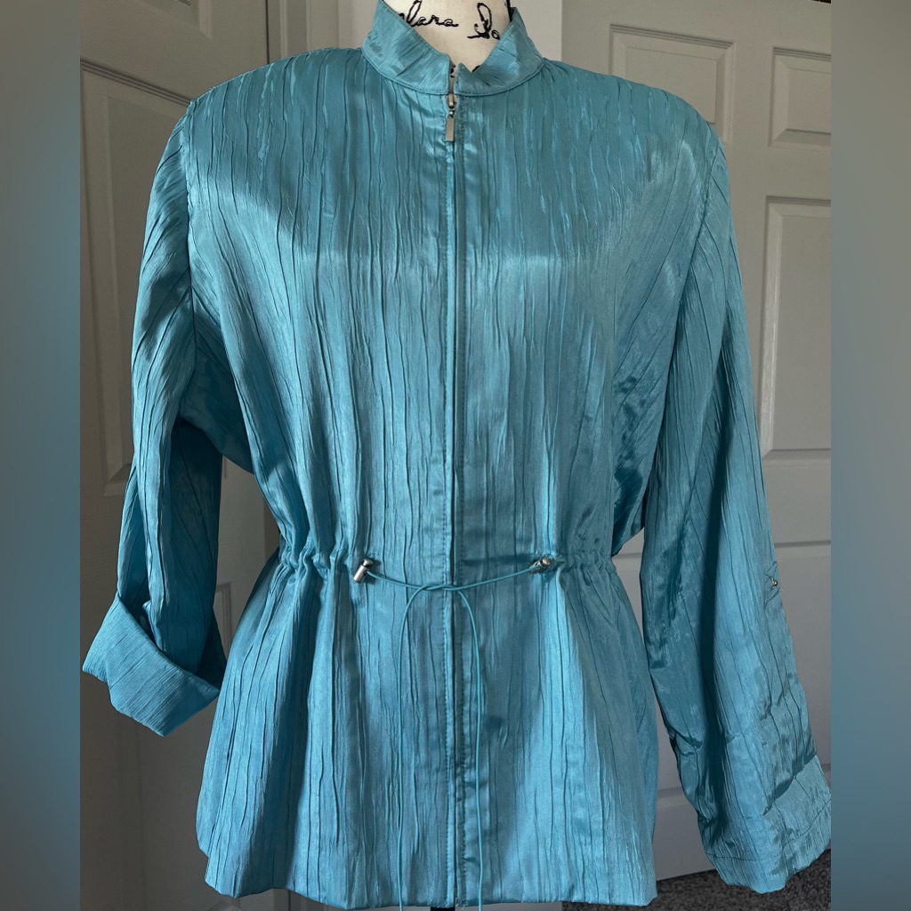 Alfred Dunner Teal Pleated Top